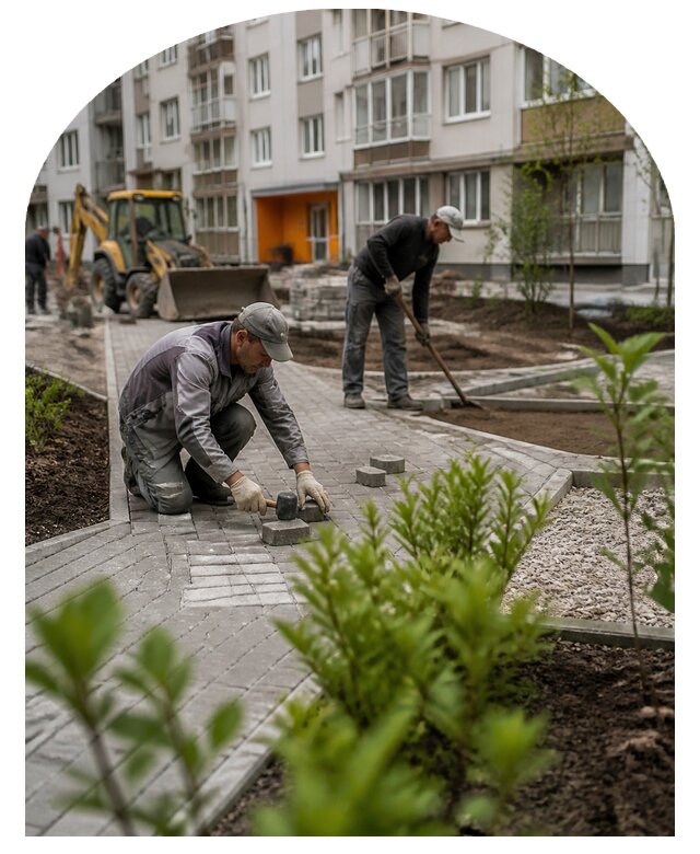 Благоустройство двора многоквартирного дома в Рыбинске